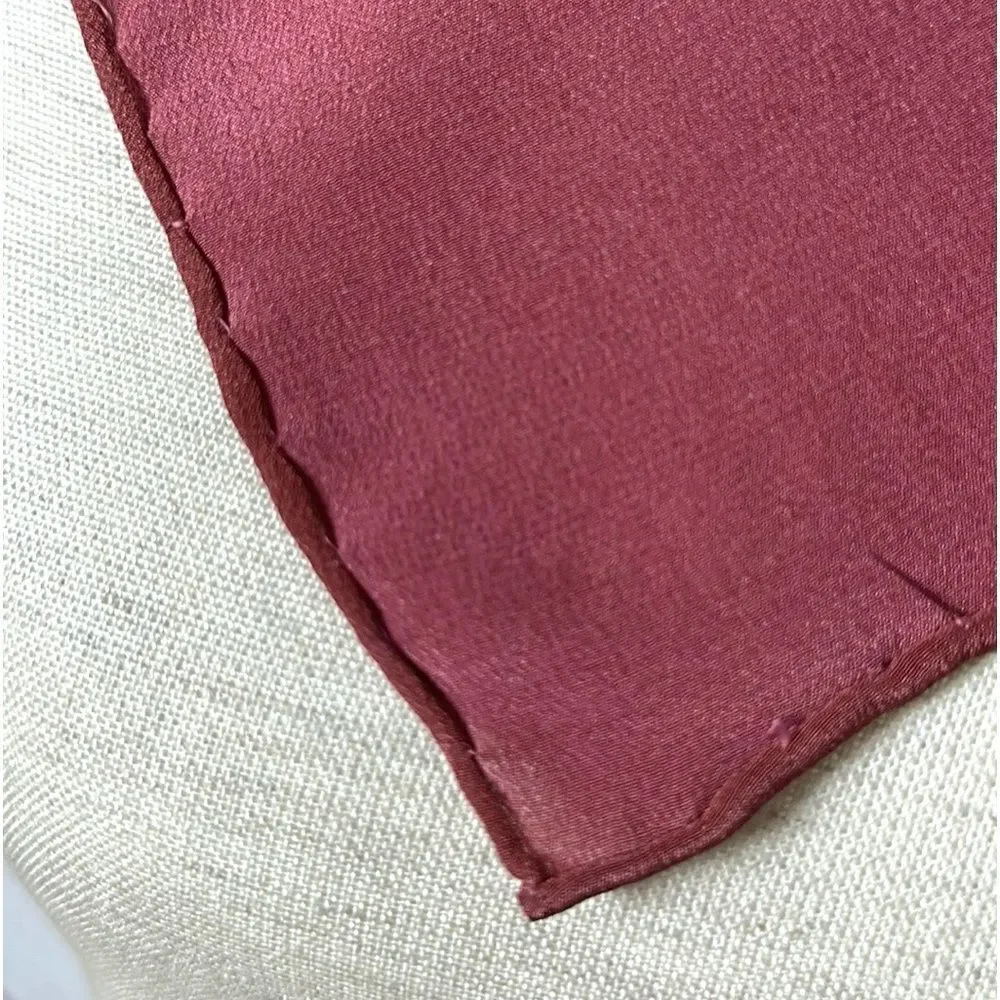 Tuscany Per Donna Silk Crepe Scarf Hand Rolled Mauve Taupe Floral